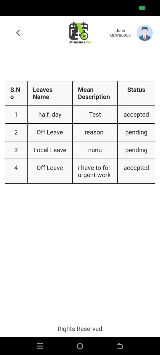 Leave List